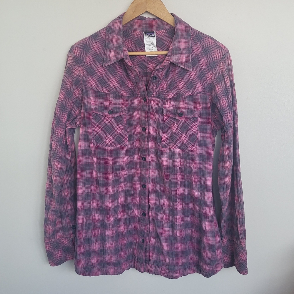 Patagonia Organic Cotton Women's Plaid Button-up Long sleeve